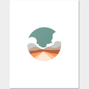 Route Desert Minimalist Landscape Posters and Art